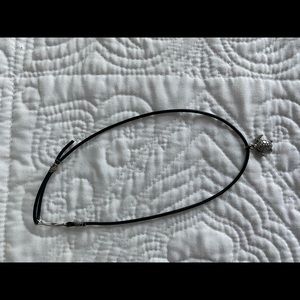 Black choker with silver turtle charm